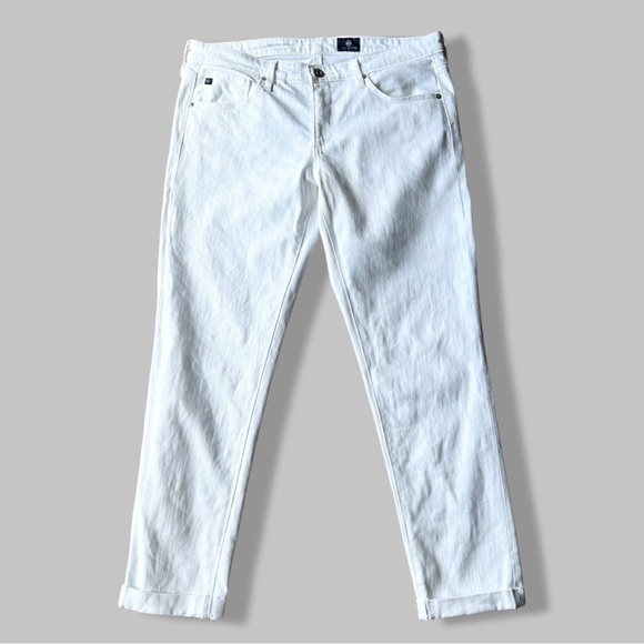AG Adriano Goldschmied The Stilt Roll-Up  Cigarette Roll Up Jeans in White - Picture 5 of 16